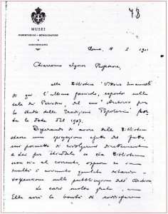 Lettera di Pettazzoni a Pitrè, 18 gennaio 1911