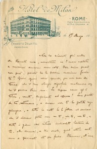 Lettera di Federico De Roberto a Renata (19 Marzo 1899)