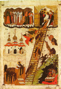 .Icona bizantina di La Scala del Paradiso di S. Giovanni Climaco