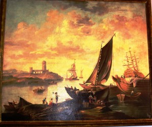 Imbarco su una nave a Gaeta. olio su tela, fine sec. XVIII.