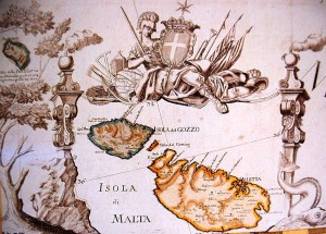 copertina Isola di Malta, carta geografica, part., seconda metà sec. XVIII.