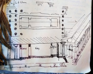 Il tempio C di Selinunte, dal quaderno di disegno dell'autore).