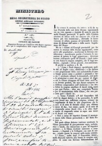 Documento sulla congrua ai parroci (Archivio di Stato di Chieti)