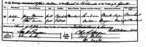 - Certificato matrimonio del figlio James Morrison Seager con Ellen Burney - West Yorkshire, Oulton St John 1864 - da ancestry.it