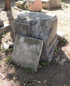 Figura 1 - Collocazione della stele di Julia Seager presso il Cimitero dell'Acquasanta - 2019 (ph. Laura Leto)