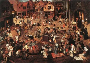 Combattimento tra Carnevale e Quaresima, di Pieter Bruegel il Vecchio, 1559