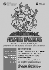 Locandina del convegno “Oltre il confine, un rifugio” 