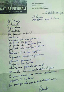 4.Poesia autografa di Strano per Pierre, in “Natura Integrale”.