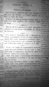 Necrologio di Goodwin, “Giornale di Sicilia”, 1869 - Emeroteca della Biblioteca centrale della Regione Siciliana "Alberto Bombace" di Palermo