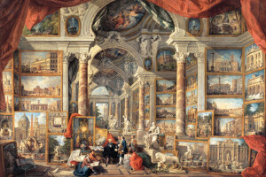 Giovanni Paolo Pannini, : Picture Gallery with Views of Modern Rome, 1757