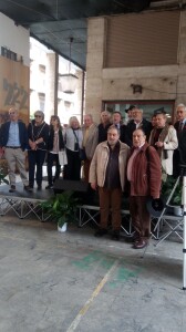 Nino Giaramidaro con Billitteri e  altri colleghi in occasione dell'intitolazione della piazzetta al quotidiano L'Ora