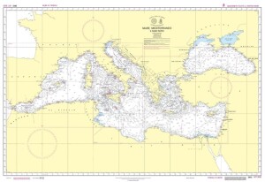 Carta nautica del Mare Mediterraneo e del Mar Nero in scala 1 4.200.000, Edizione 1997.