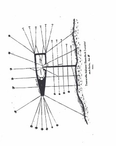   Fig. 11 Tonnarella di Diomella, oggi hotel La Tonnarella (Disegno di A. Costa, in Parisi, 1889)