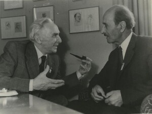 Naimy con l'autore sovietico Konstantin Aleksandrovic Fedin, presso la  Casa degli scrittori a Mosca, 1956