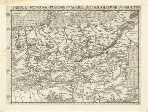 Tabula Moderna Polonie, Ungarie, Boemie, Germanie, Russie, Lithuanie di Bernard Wapowski e Marco da Benevento, Roma 1507